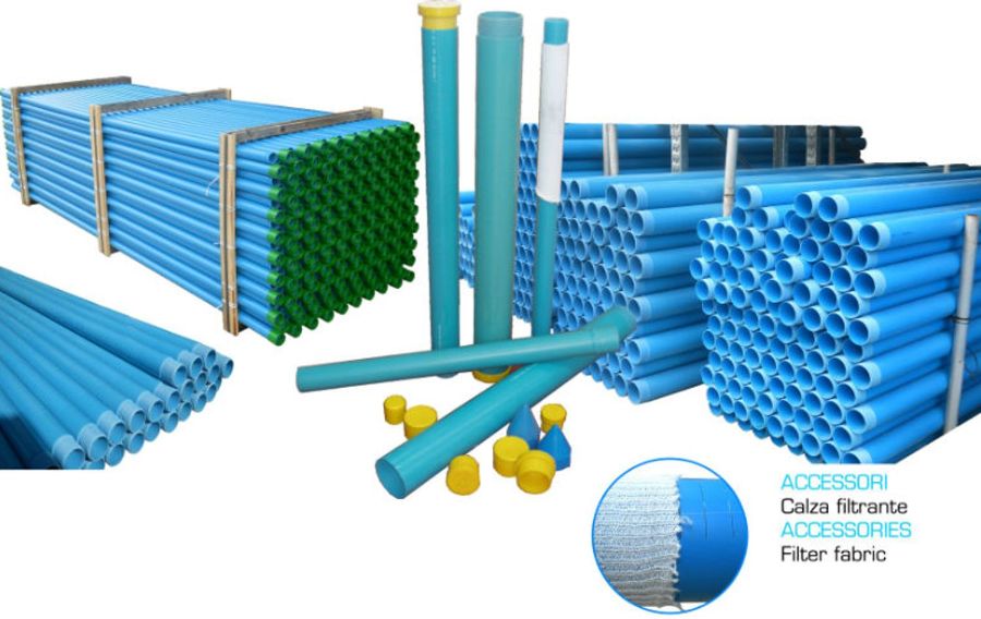 Tubi e filtri in PVC per pozzi